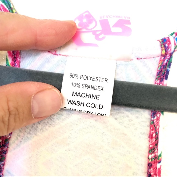 C&R Beachwear Girls Dress Spaghetti Strap Geometric Patter Bright Colors Size 12 - Picture 6 of 9